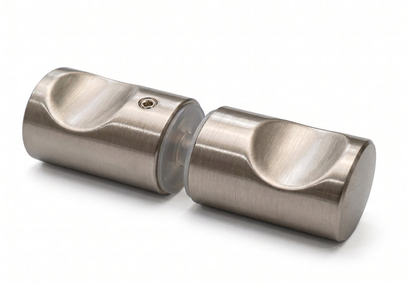 Shower Pull Round Barrel Knob 25mm Dia - Brushed Nickel