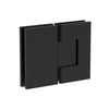 Shower Hinge, Glass To Glass 180deg - HOLE TO NOTCH - Powdercoated Black