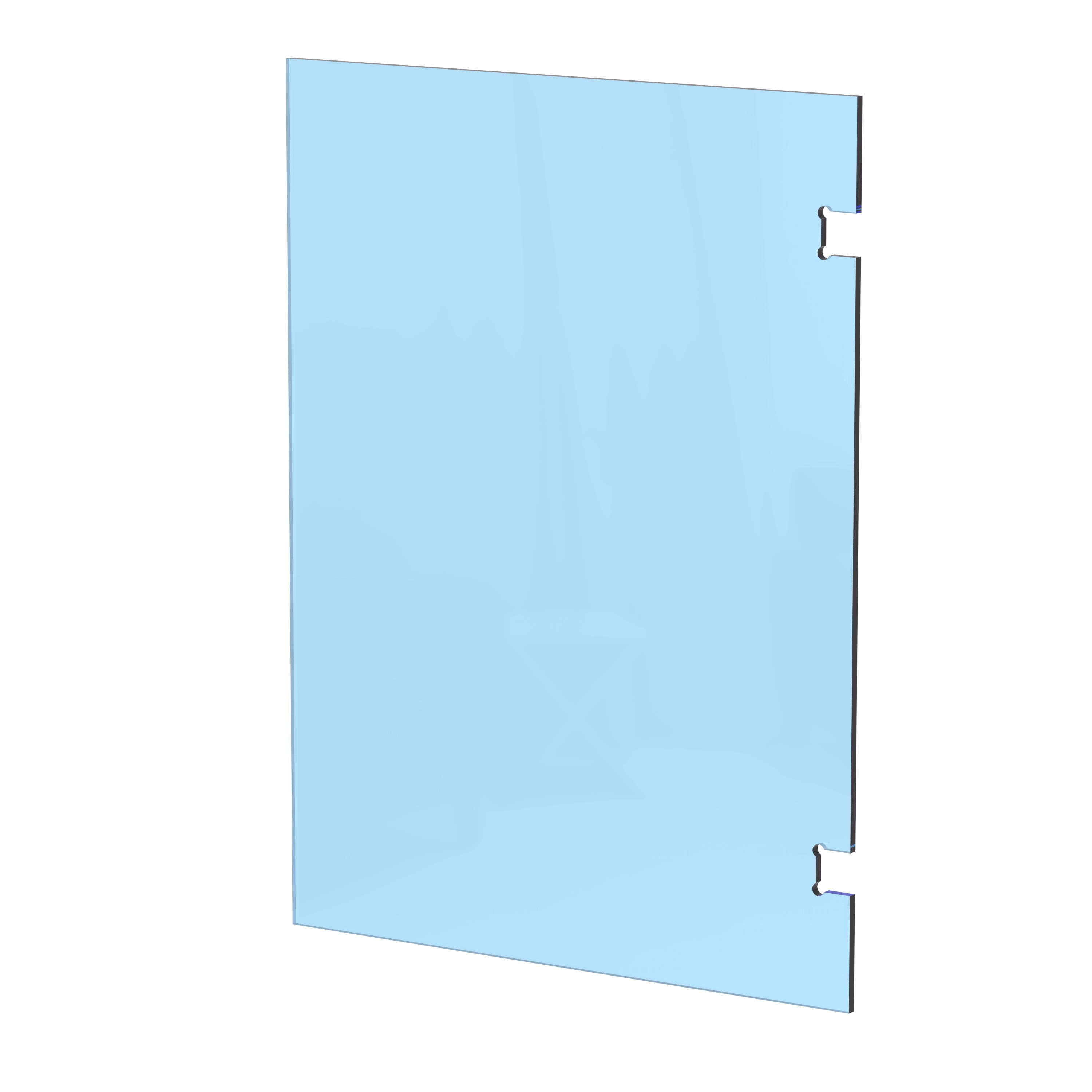 12mm Glass Panel - Soft Close Hinge Notches - 1000W x 1350H mm