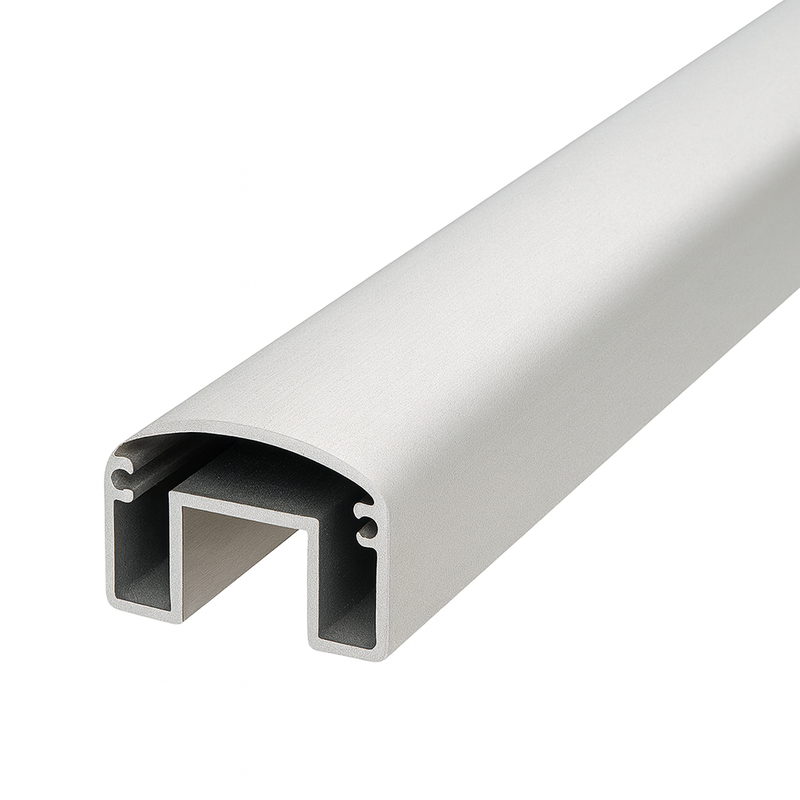 Aluminium 35 x 50mm Handrail Silver Pearl Powdercoat