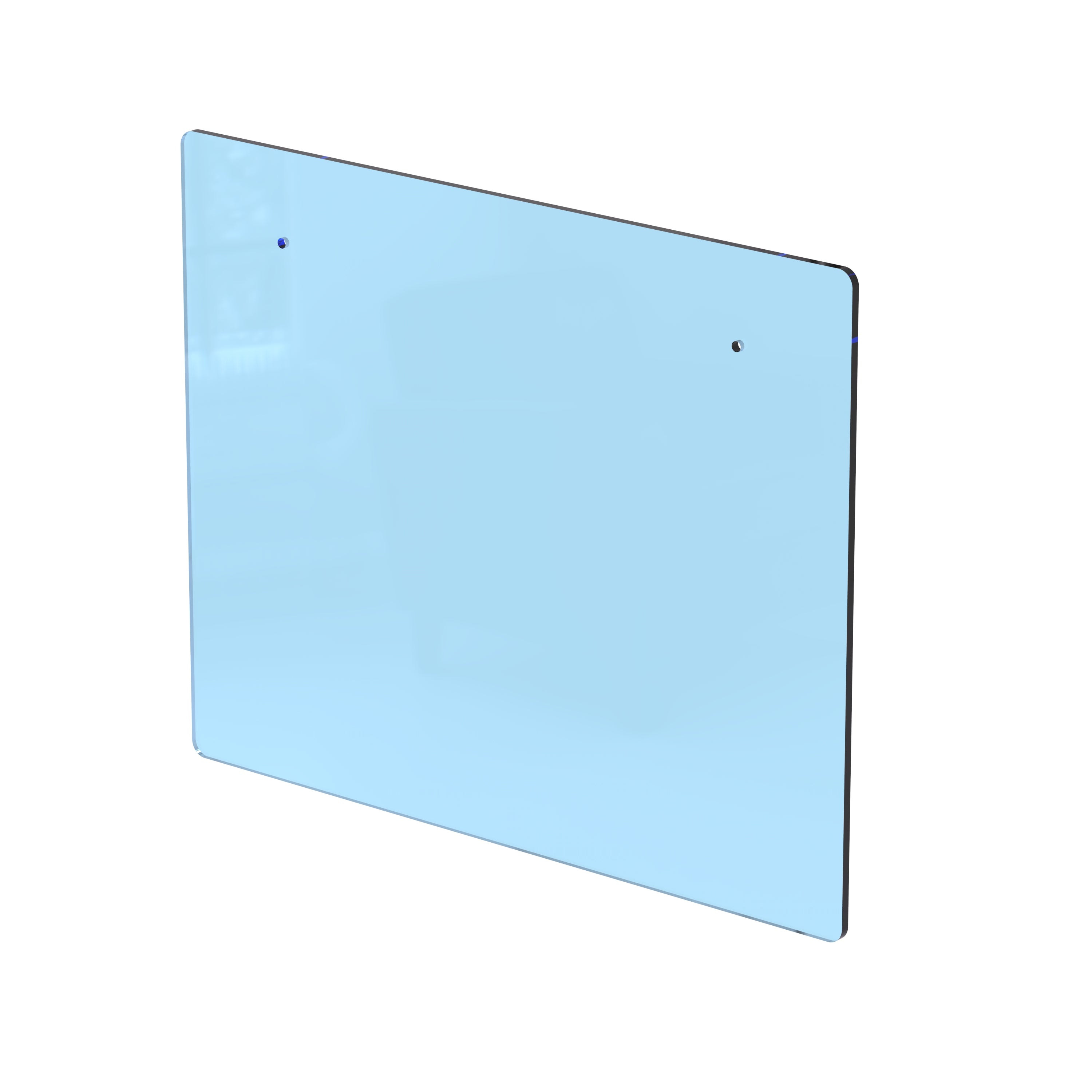 12mm top-fix toughened glass balustrade panel, pre-drilled for handrail brackets