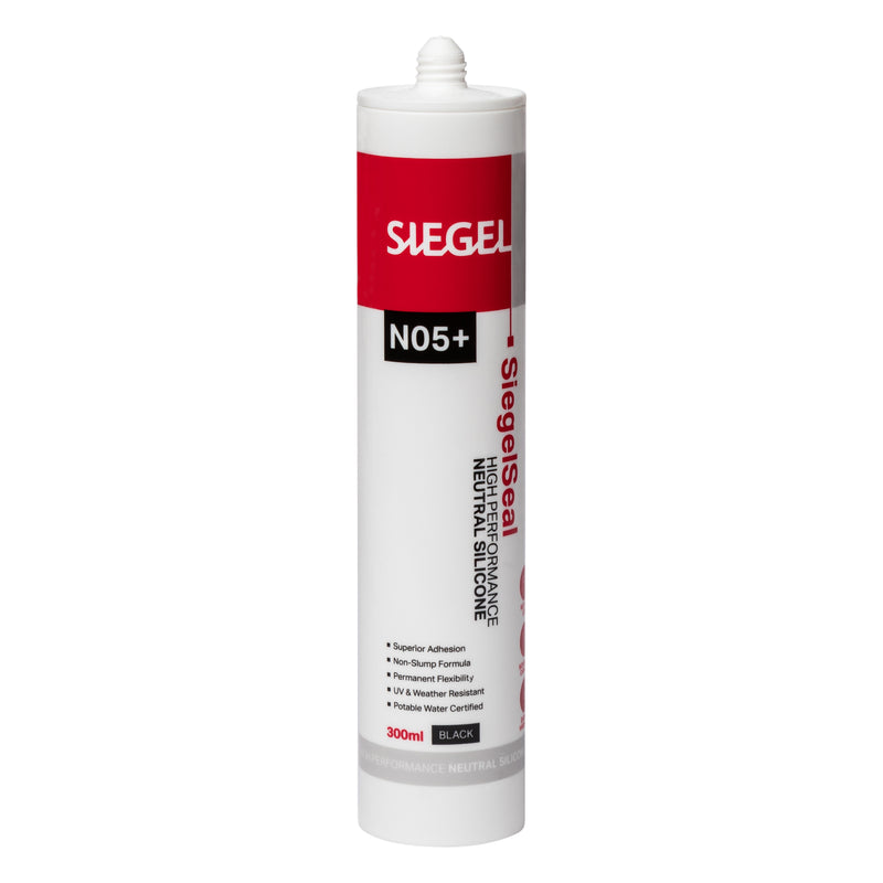 Siegel N05+ Glazing & Cladding Silicone, 300ml - Black