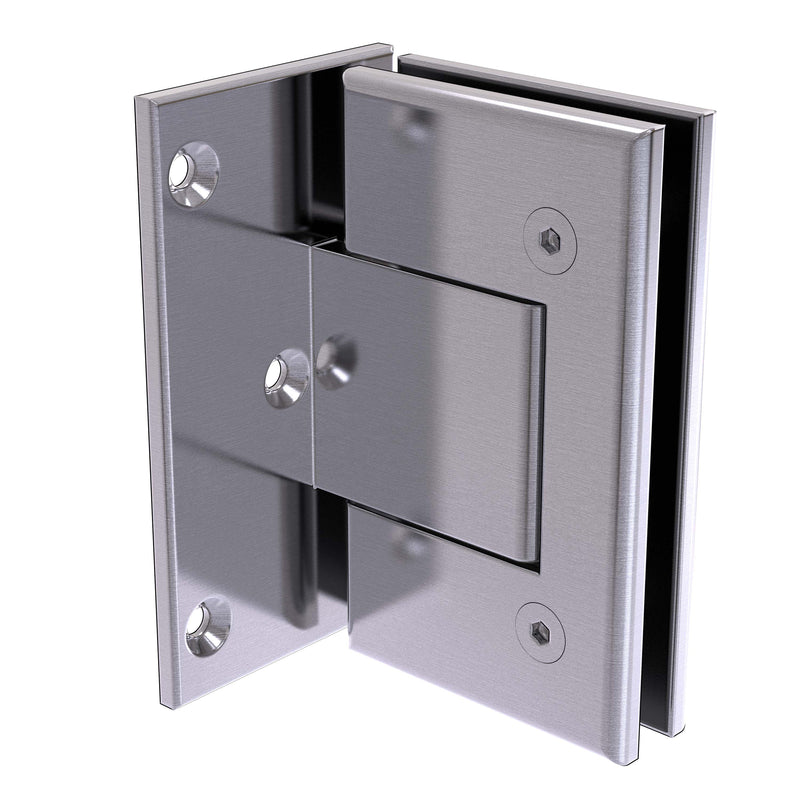 Vienna Hinge, Wall to Glass, Offset L Backplate - Hold Open (Pair)