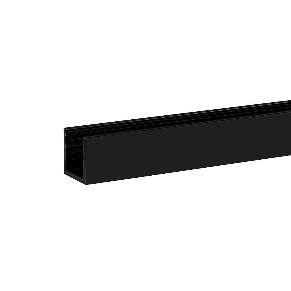 Channel 18x18 2.1m - Matt Black Powdercoat