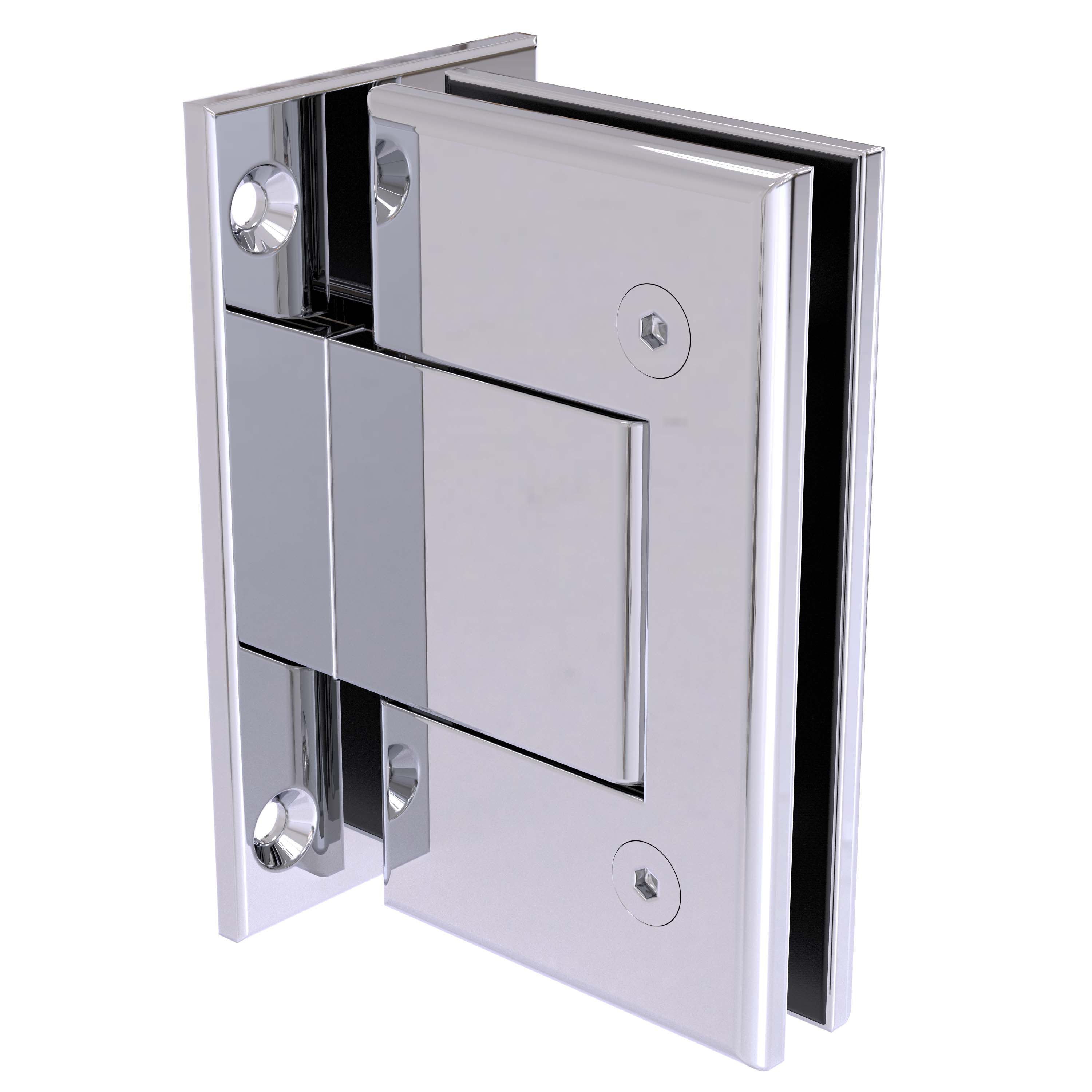 Vienna Hinge, Wall to Glass, Centre T Backplate - Hold Open (Pair)