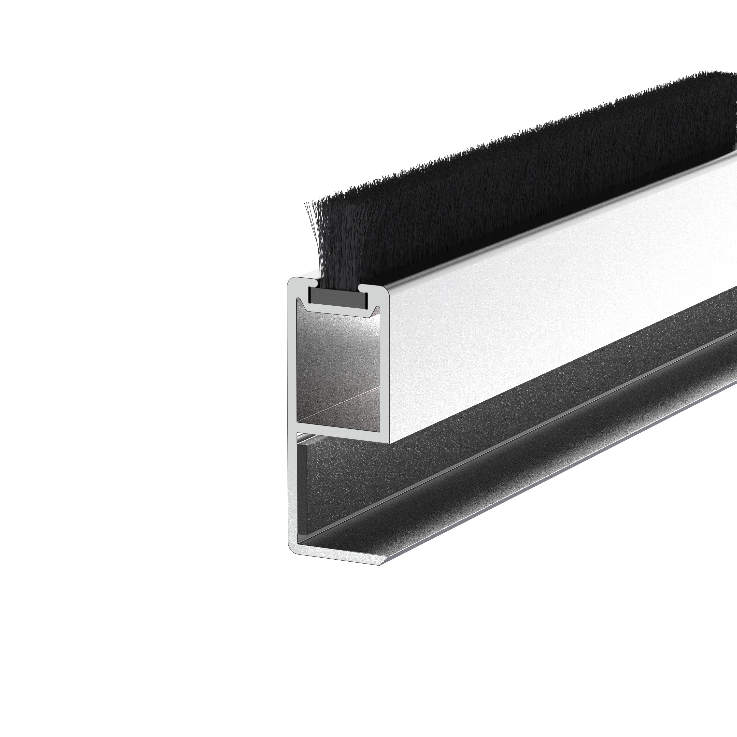 Aluminium Door Seal, 90 Deg. for 10mm Glass