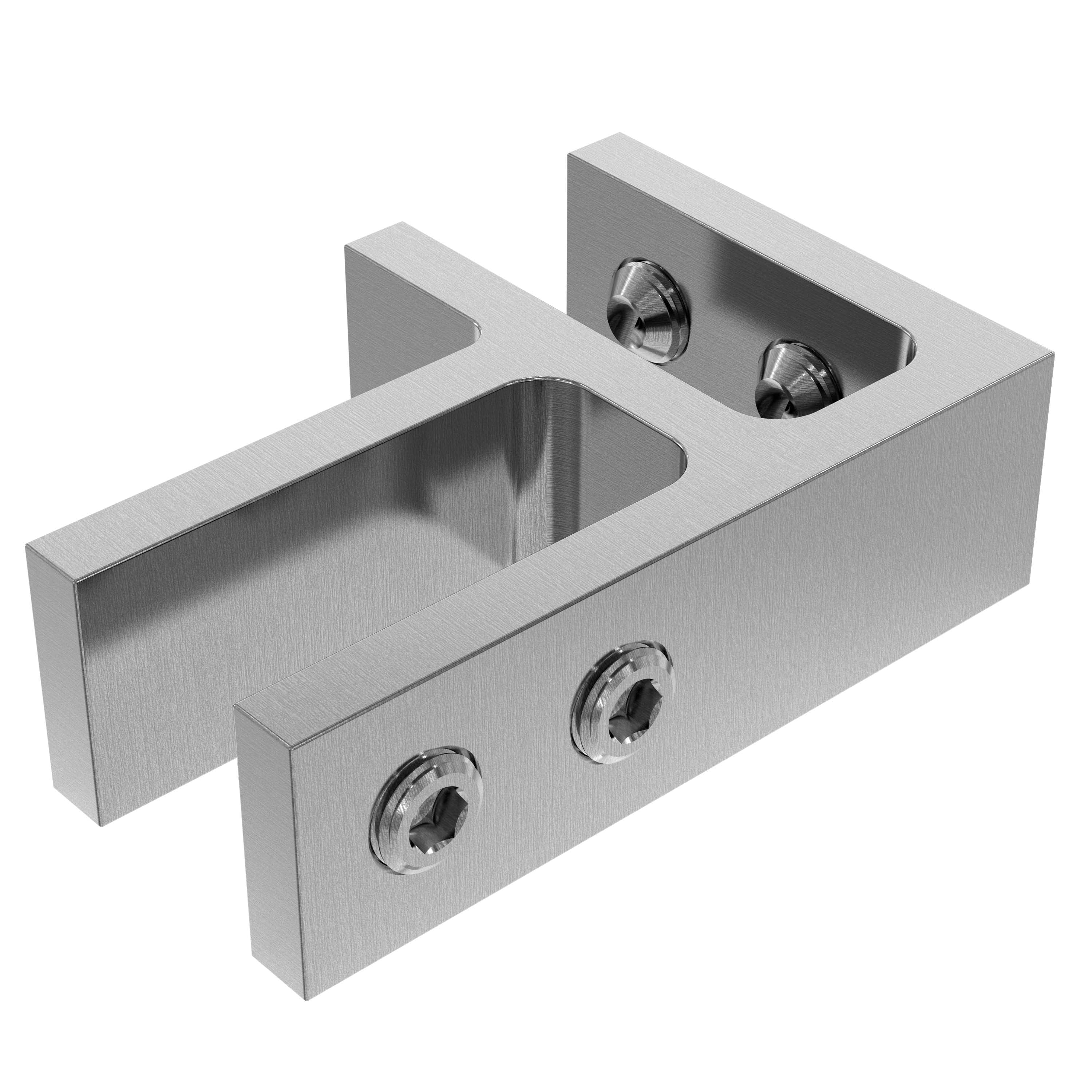 Stiffener Bracket 90 Glass to Glass Corner 12-15mm